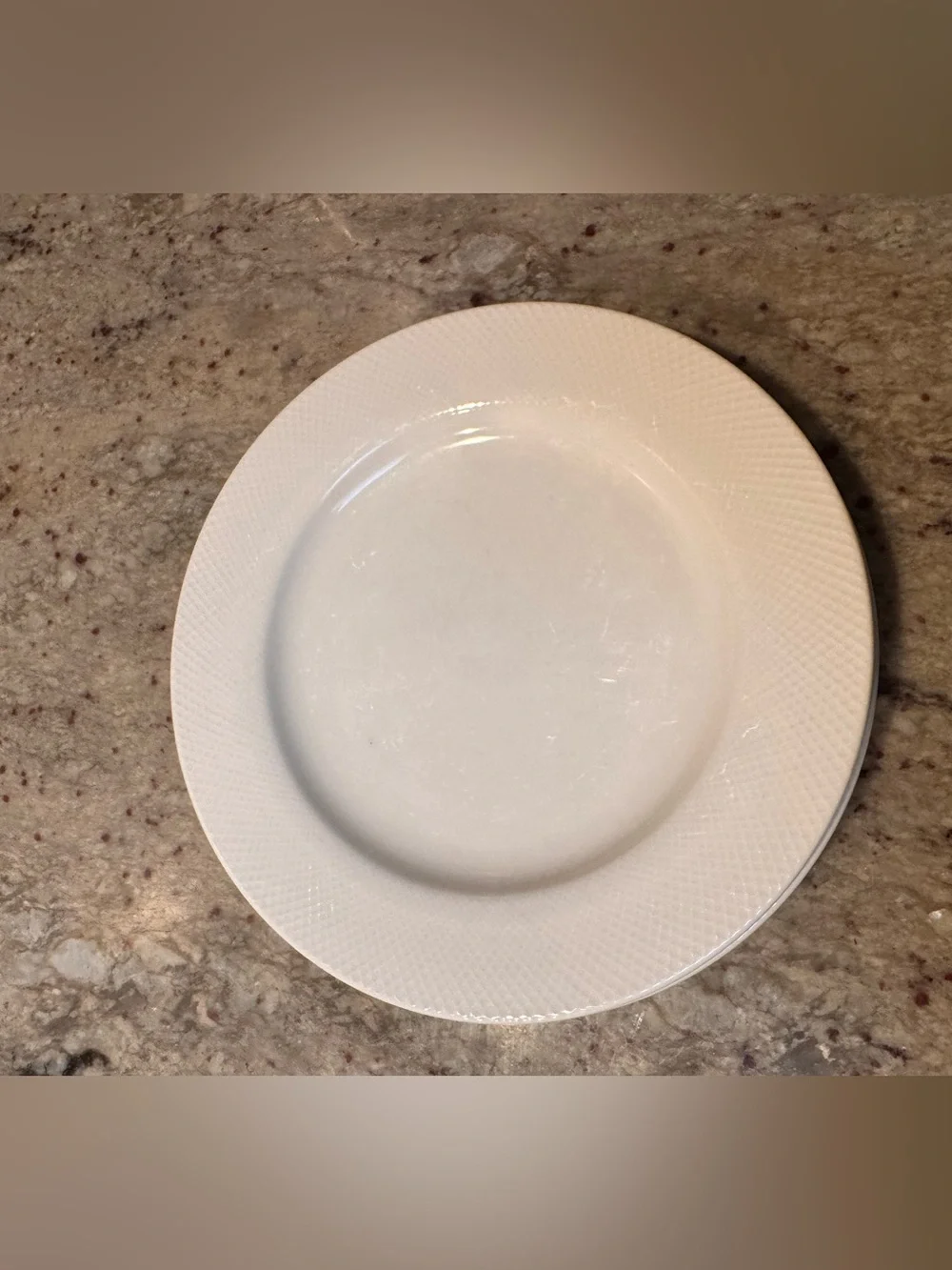 Pottery Barn Textured White Porcelain Salad Plates - set of 3
